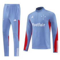 24-25 Cruzeiro Blue grey Half Pull Tracksuit (半拉链)
