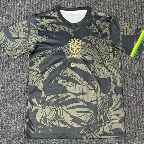 25-26 Brazil Grey Black Special Edition Fans Soccer Jersey