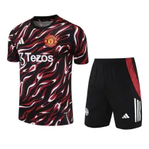 25-26 Man Utd Black red Training Short Suit