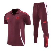 25-26 Bayern Brown Red Polo Tracksuit
