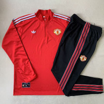25-26 Man Utd Red Half Pull Tracksuit #B2511(半拉链)