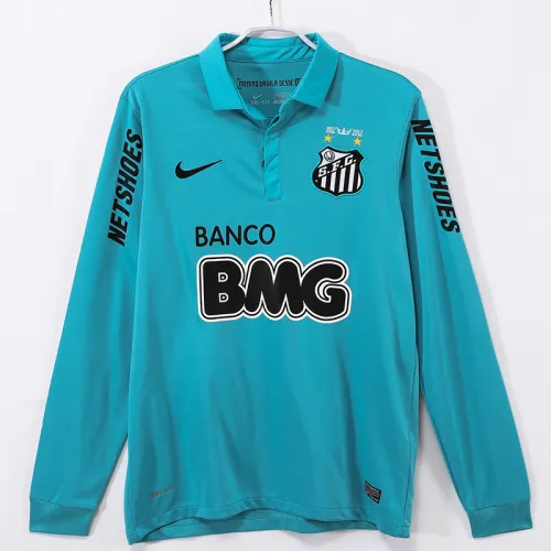 2012-2013 Santos FC Blue Long Sleeve Retro Soccer Jersey