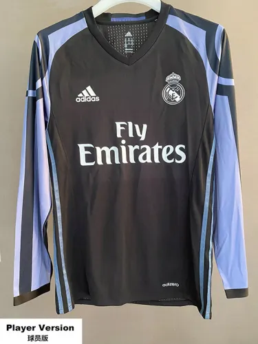 2016-2017 RMA Away Player Version Long Sleeve Retro Soccer Jersey