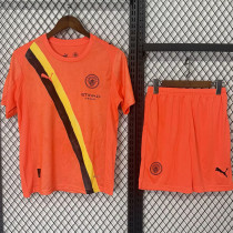 25-26 Man City Orange Kids Soccer Jersey
