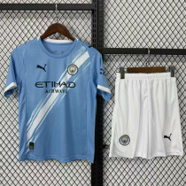 25-26 Man City Home Kids Soccer Jersey