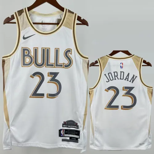 24-25 BULLS JORDAN #23 White City Edition Top Quality Hot Pressing NBA Jersey