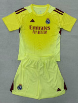 25-26 RMA Light Yellow GoalKeeper Kids Soccer Jersey