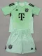 25-26 Bayern Green Goalkeeper Kids Soccer Jersey