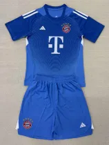 25-26 Bayern Blue Goalkeeper Kids Soccer Jersey