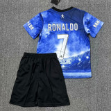 25-26 RONALDO #7 Blue Special Edition  Kids Soccer Jersey
