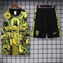 25-26 Brazil Yellow Tank top and shorts suit