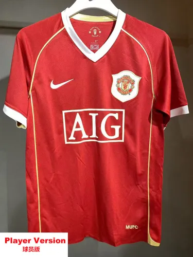 2006-2007 Man Utd Home Player Version Retro Soccer Jersey