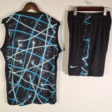 25-26 INT Black blue Tank top and shorts suit (背心套装)