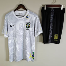 25-26 Brazil White Training Short Suit