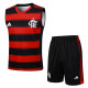 25-26 Flamengo Red Black Tank top and shorts suit #D2543
