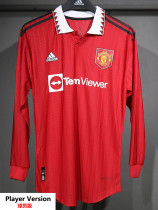 22-23 Man Utd Home Long Sleeve Player Version Soccer Jersey (长袖球员)