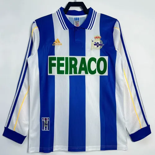 1999-2000 La Coruna Home Long Sleeve Retro Soccer Jersey
