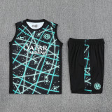 25-26 INT Black blue Tank top and shorts suit