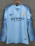 2018-2019 Man City Home Long Sleeve Retro Soccer Jersey (长袖)