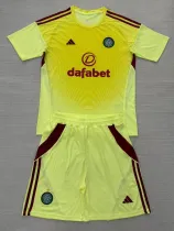 25-26 Celtic Yellow Goalkeeper Kids Soccer Jersey