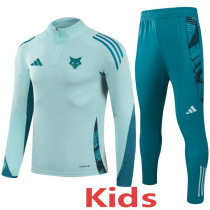25-26 Cruzeiro Light green Kids Half Pull Tracksuit (童装)(半拉链)