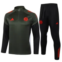 25-26 Bayern Army green Half Pull Tracksuit #B2535(半拉链)