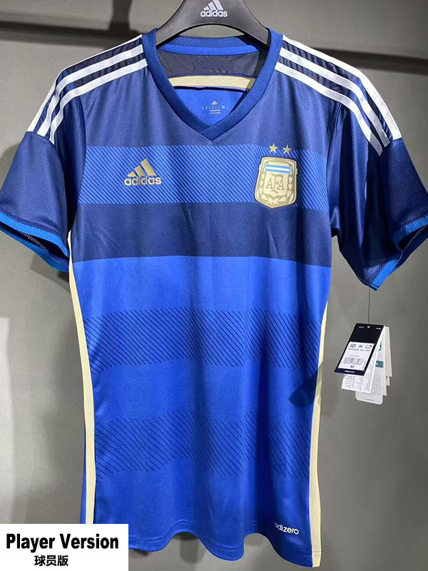 2014 Argentina Away Player Version 球员 Retro Soccer Jersey