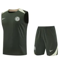 25-26 CHE Army green Tank top and shorts suit