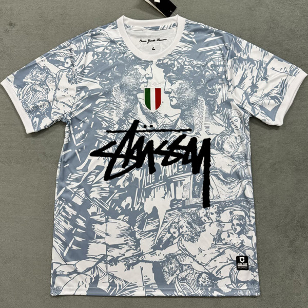 24-25 Italy Grey White Special Edition Fans Soccer Jersey (Print Personalized AD)