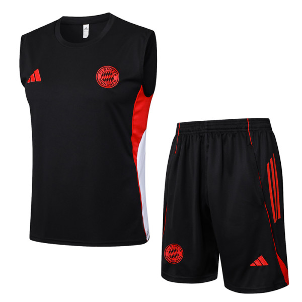 25-26 Bayern Black Tank top and shorts suit #D2557