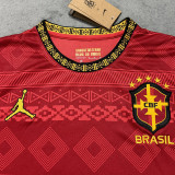 25-26 Brazil Red Special Edition Training shirts (Print Personalized AD) (圆领)