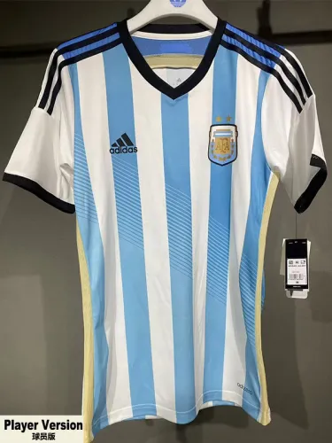 2014 Argentina Home Player Version Retro Soccer Jersey
