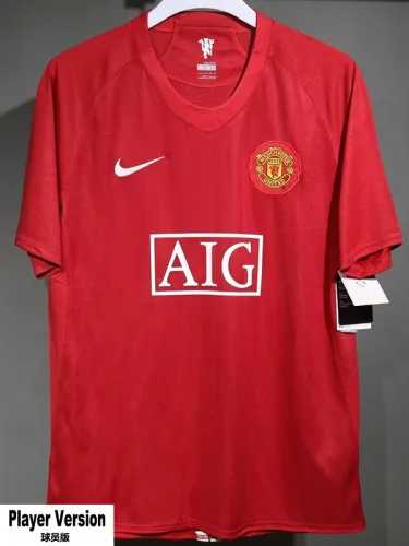 2007-2008 Man Utd Home Player Version Retro Soccer Jersey