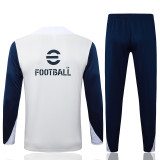 25-26 INT White Half Pull Tracksuit #B2541(半拉链)