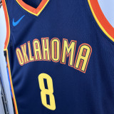 24-25 OKC Thunder WILLIAMS #8 Black City Edition Top Quality Hot Pressing NBA Jersey