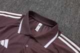 25-26 Man Utd Grey purple Short shirts and Long trousers Suit #C2537
