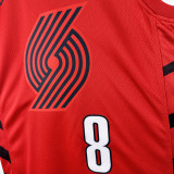 22-23 TRAIL BLAZERS AVDIJA #8 Red Top Quality Hot Pressing NBA Jersey (Trapeze Edition)飞人版