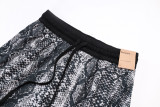 C2448 AJ Black Casual Short Pants #蛇纹迷彩