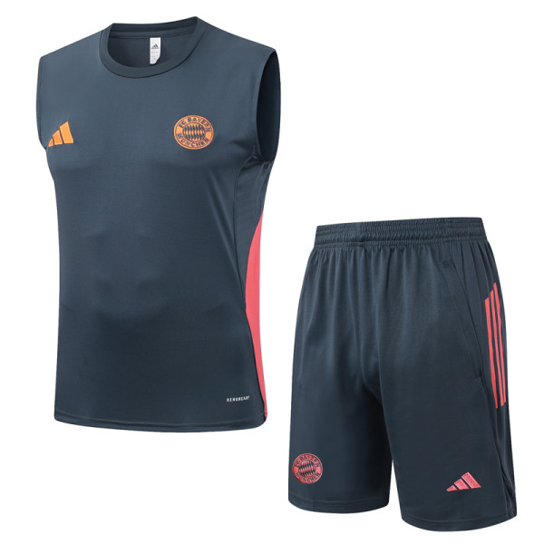 25-26 Bayern Dark gray Tank top and shorts suit #D25142
