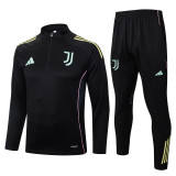 25-26 JUV Black Half Pull Tracksuit #B2557(半拉链)