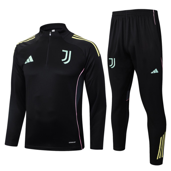 25-26 JUV Black Half Pull Tracksuit #B2557(半拉链)