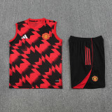 25-26 Man Utd Red black Tank top and shorts suit