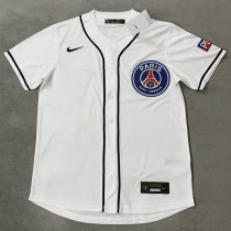 25-26 PSG White Casual Edition Baseball Jersey