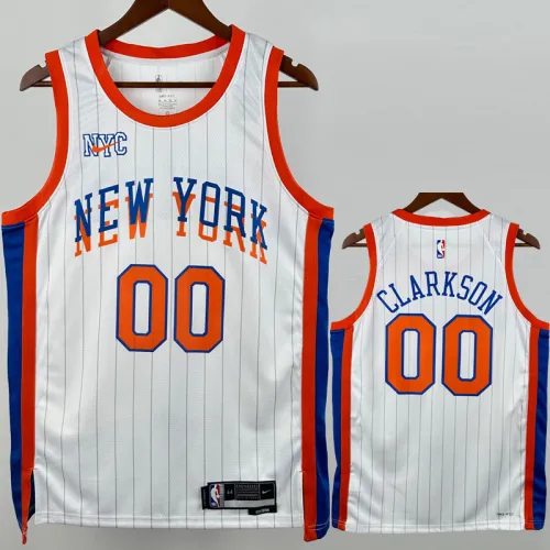 24-25 KNICKS CLARKSON #00 White City Edition Top Quality Hot Pressing NBA Jersey