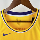 22-23 Lakers AYTON #5 Yellow Top Quality Hot Pressing NBA Jersey(圆领)