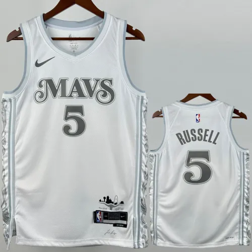 24-25 Dallas Mavericks RUSSELL #5 White City Edition Top Quality Hot Pressing NBA Jersey