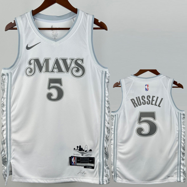 24-25 Dallas Mavericks RUSSELL #5 White City Edition Top Quality Hot Pressing NBA Jersey