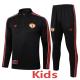 25-26 Man Utd Black Kids Half Pull Tracksuit #E2509(童装)(半拉链)