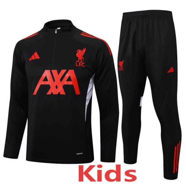 25-26 LIV Black Kids Half Pull Tracksuit #E2535(童装)(半拉链)