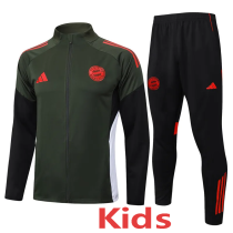 25-26 Bayern Dark green Kids Jacket Tracksuit #E2540(童装)